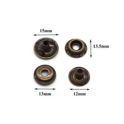Cobre de liga de zinco pressão de metal botão de estribo Prong Snap Botão de fixação para vestuário