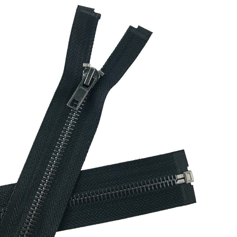 Atacado 5# Open End Multicolor Custom Color Metal Zip Gun Preto Dentes Ouro Metal Jacket Zipper